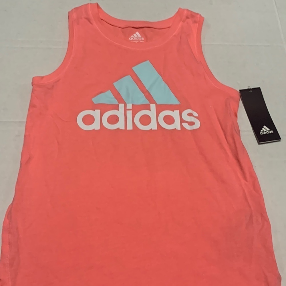 Adidas Original Muscle Tank Top Kid/ Girls Acid Red Pink Size Med (10/1… - Picture 5 of 8
